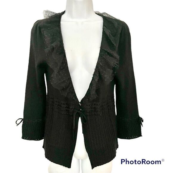 Nanette Lepore Black Lace Cardigan - Picture 7 of 12
